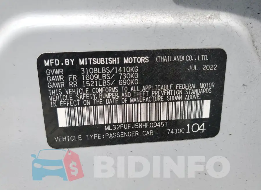 ML32FUFJ5NHF09451 Photo# 12