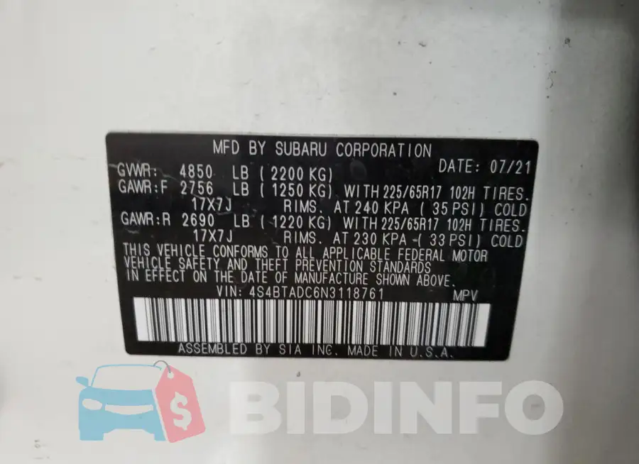 4S4BTADC6N3118761 Photo# 14