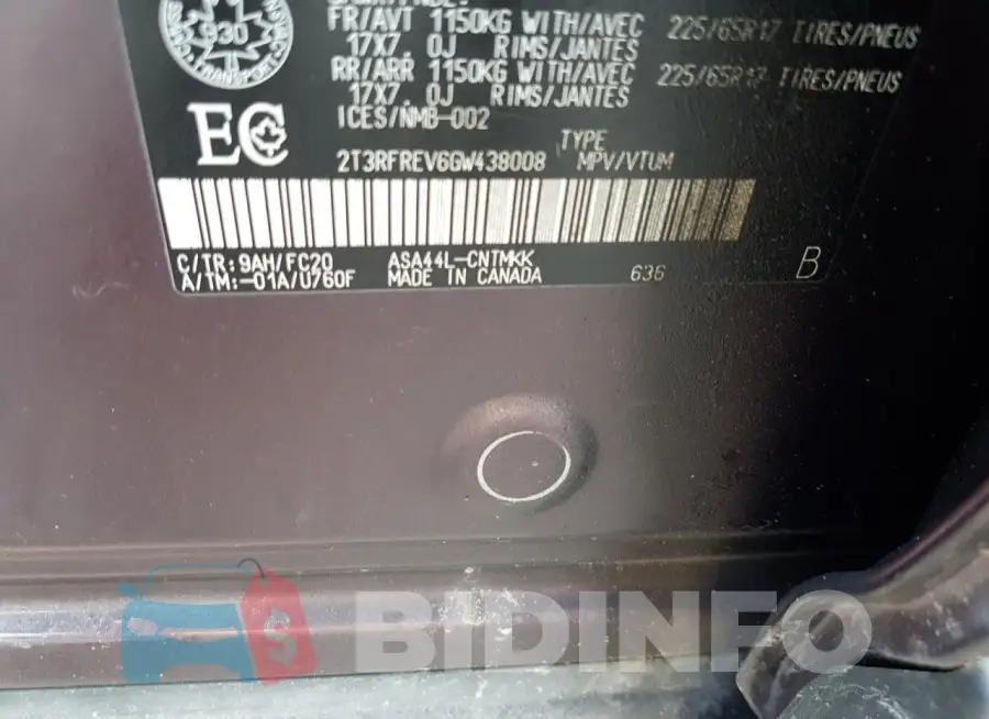 2T3RFREV6GW438008 Photo# 13