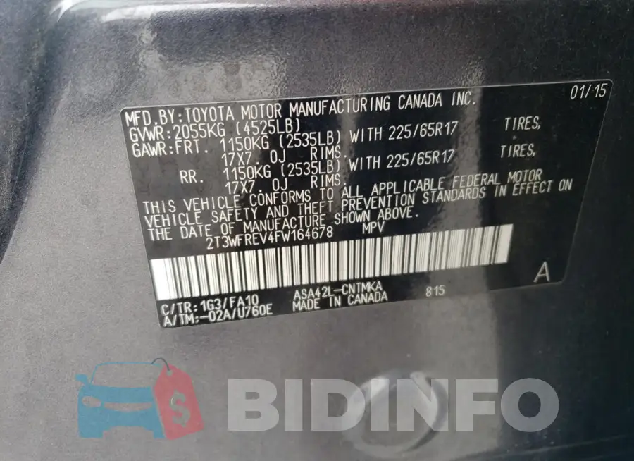 2T3WFREV4FW164678 Photo# 13