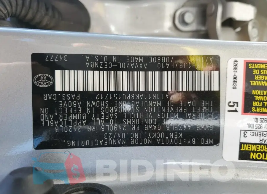 4T1R11AK8PU151712 Photo# 12