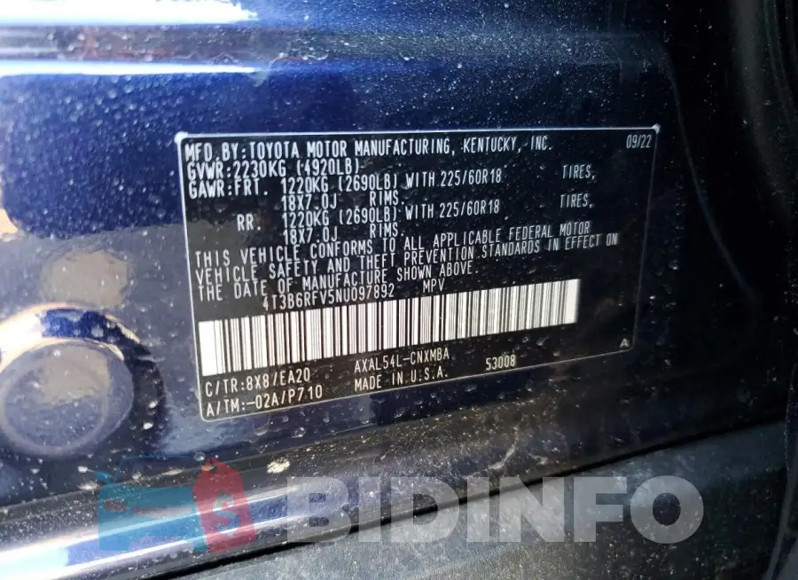 4T3B6RFV5NU097892 Photo# 12