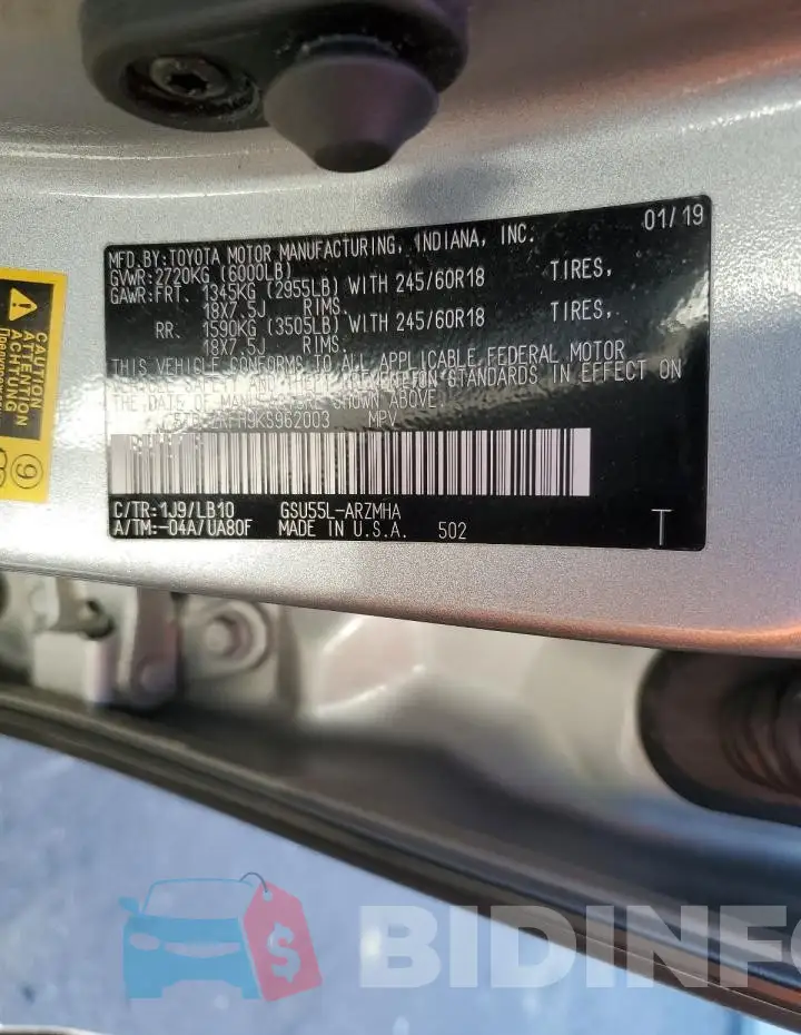5TDJZRFH9KS962003 Photo# 12