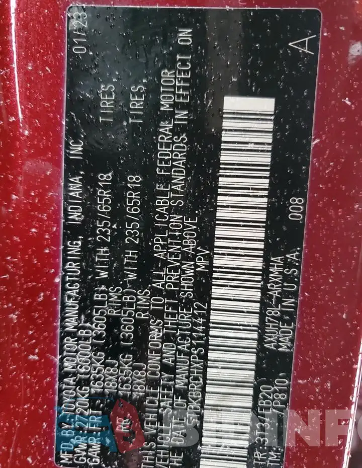 5TDKBRCHXPS114412 Photo# 13
