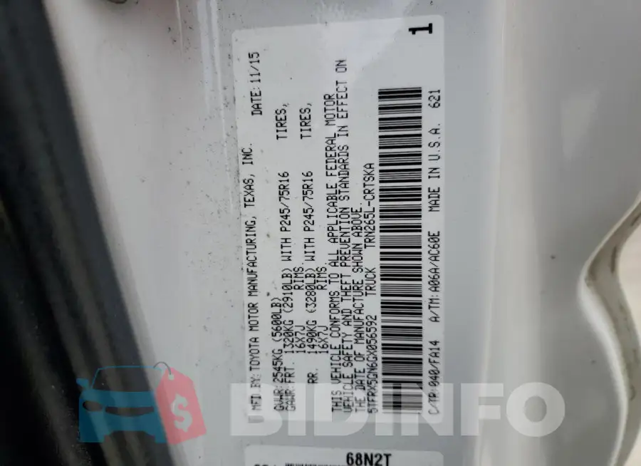 5TFRX5GN6GX056592 Photo# 13