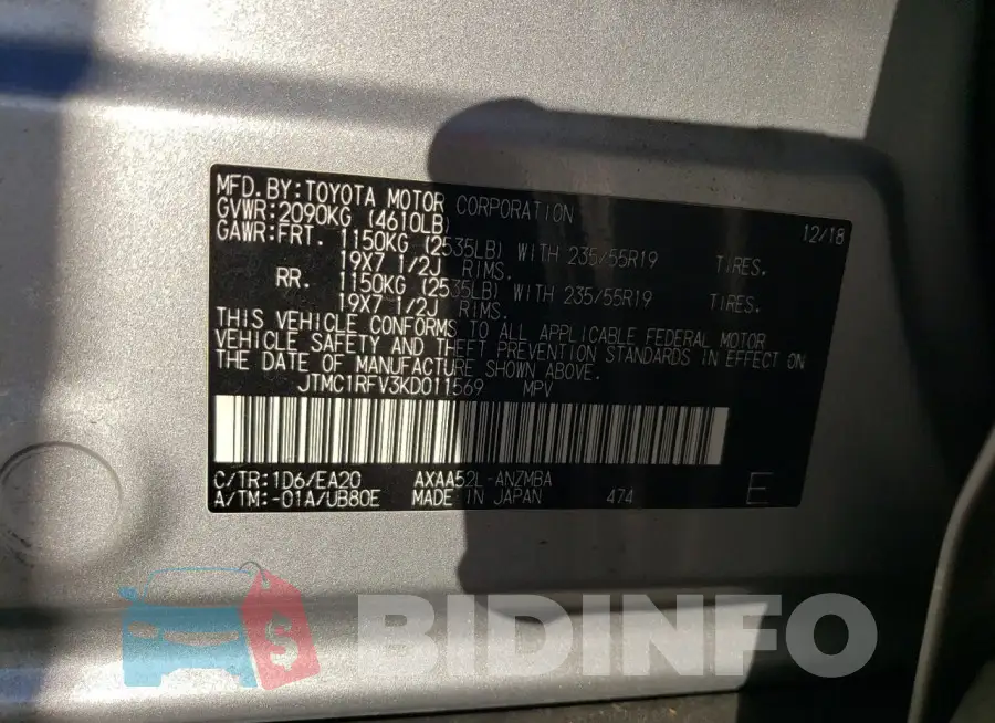 JTMC1RFV3KD011569 Photo# 13