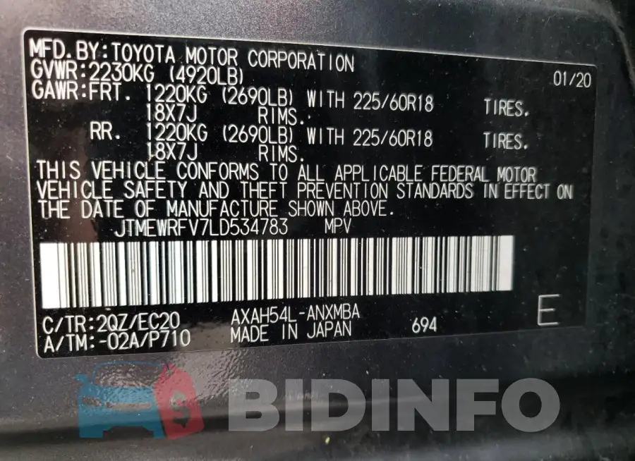 JTMEWRFV7LD534783 Photo# 13