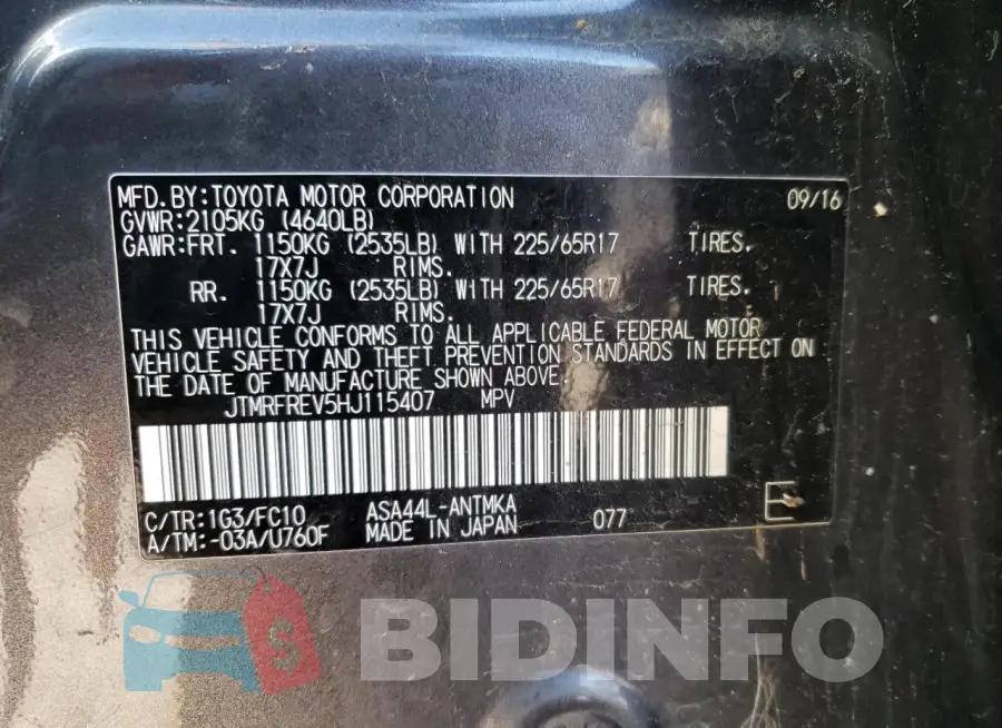 JTMRFREV5HJ115407 Photo# 13