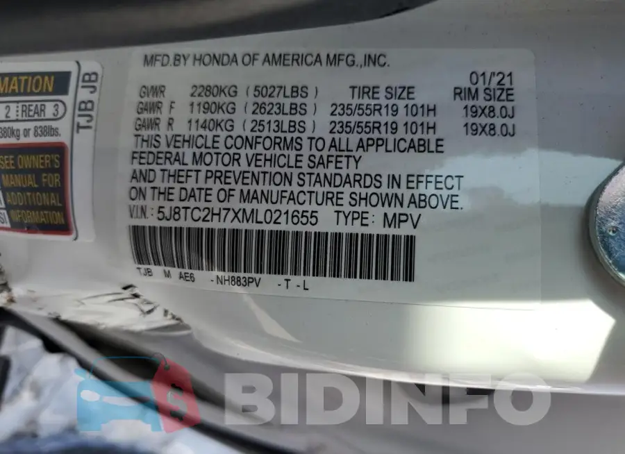 5J8TC2H7XML021655 Photo# 12