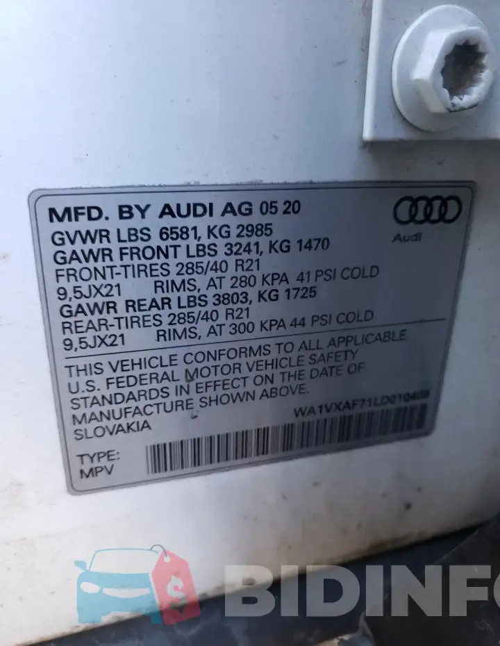 WA1VXAF71LD010409 Photo# 14