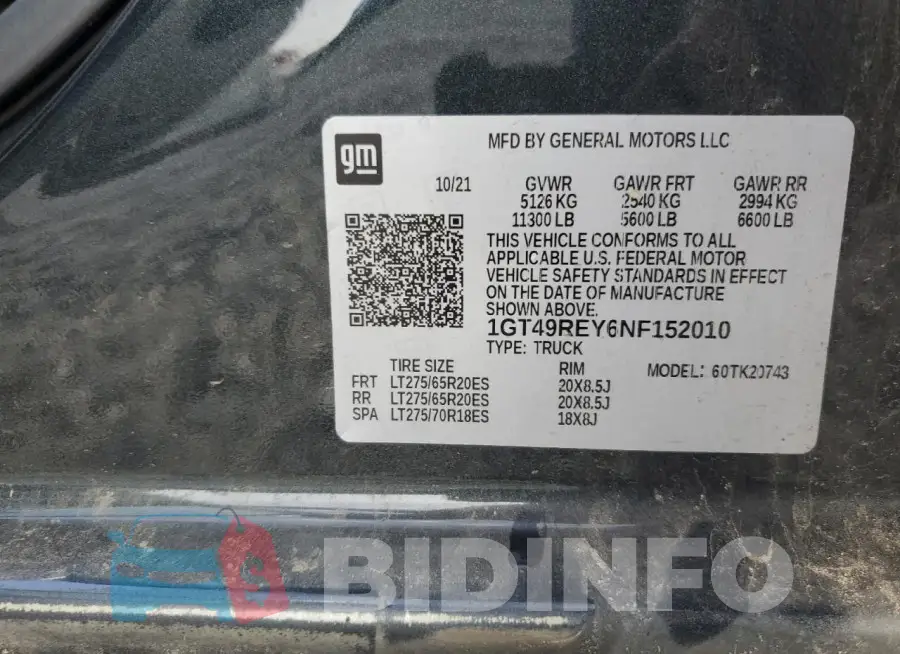 1GT49REY6NF152010 Photo# 12