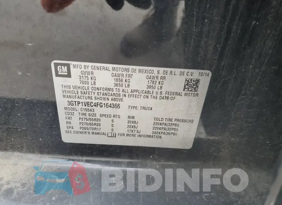 3GTP1VEC4FG164366 Photo# 12