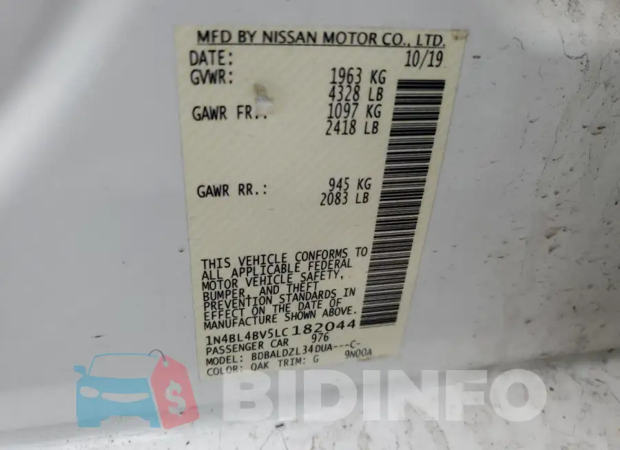 1N4BL4BV5LC182044 Photo# 12
