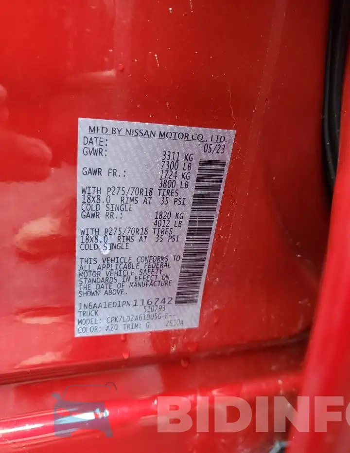 1N6AA1ED1PN116742 Photo# 12