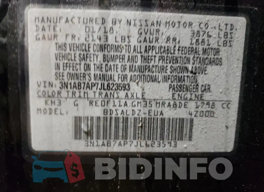 3N1AB7AP7JL623593 Photo# 13