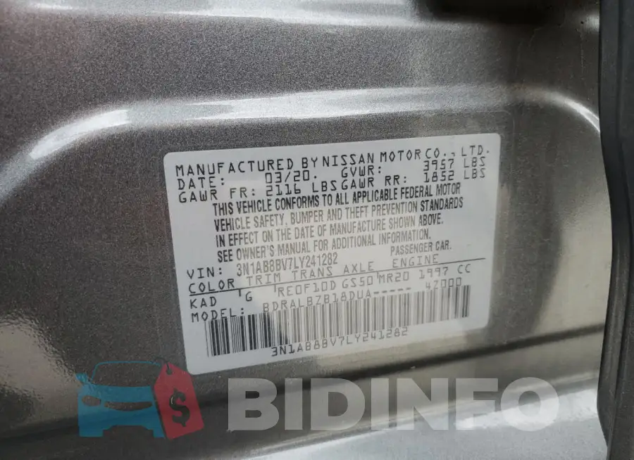 3N1AB8BV7LY241282 Photo# 13
