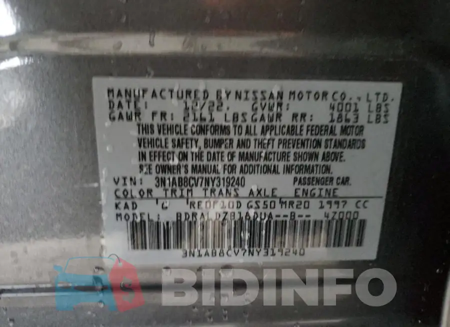 3N1AB8CV7NY319240 Photo# 12