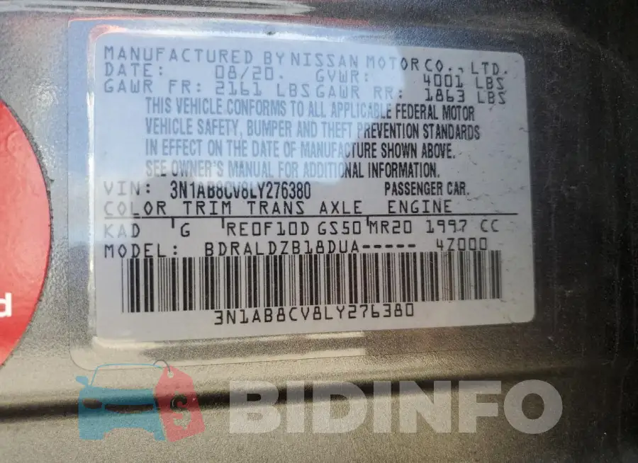 3N1AB8CV8LY276380 Photo# 12