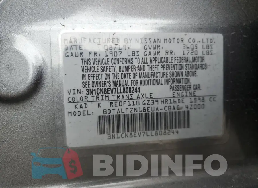 3N1CN8EV7LL808244 Photo# 12