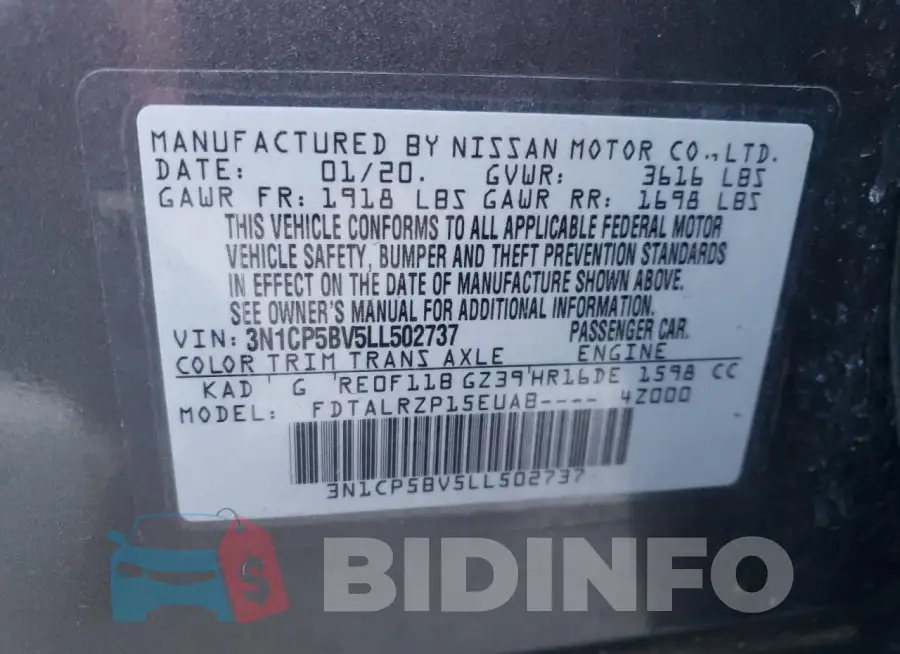 3N1CP5BV5LL502737 Photo# 12
