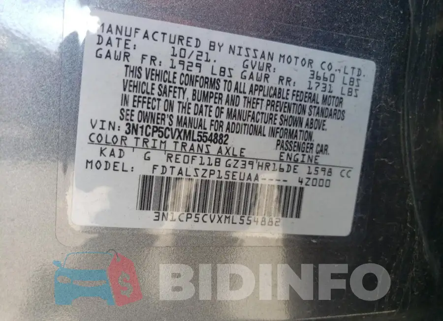 3N1CP5CVXML554882 Photo# 12