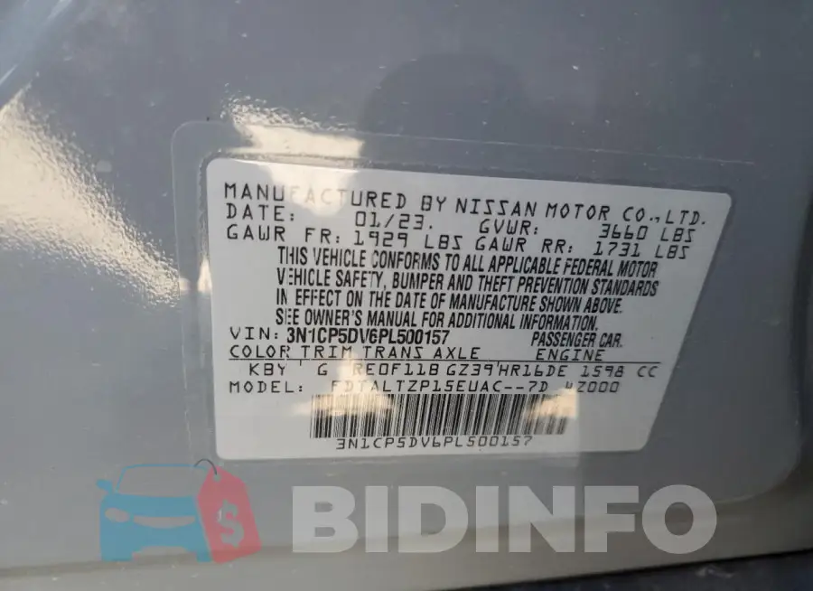 3N1CP5DV6PL500157 Photo# 12