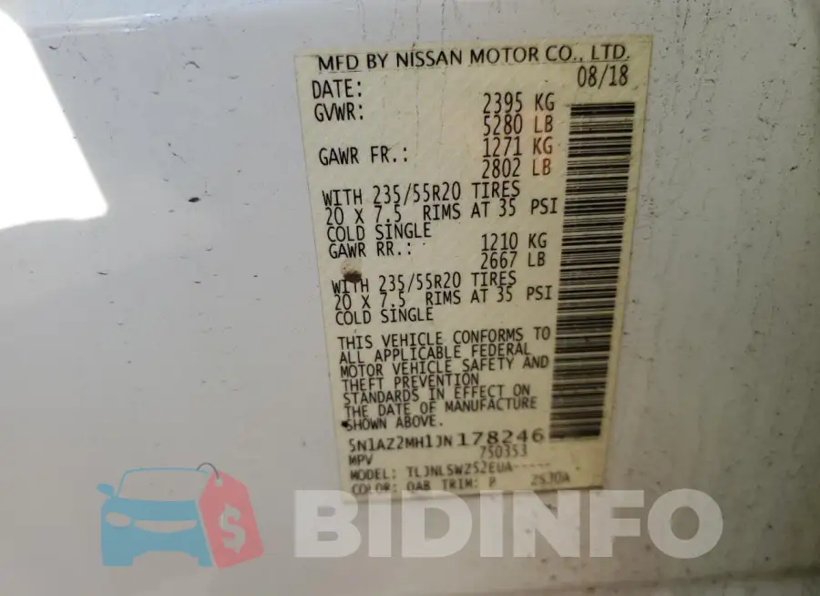 5N1AZ2MH1JN178246 Photo# 12
