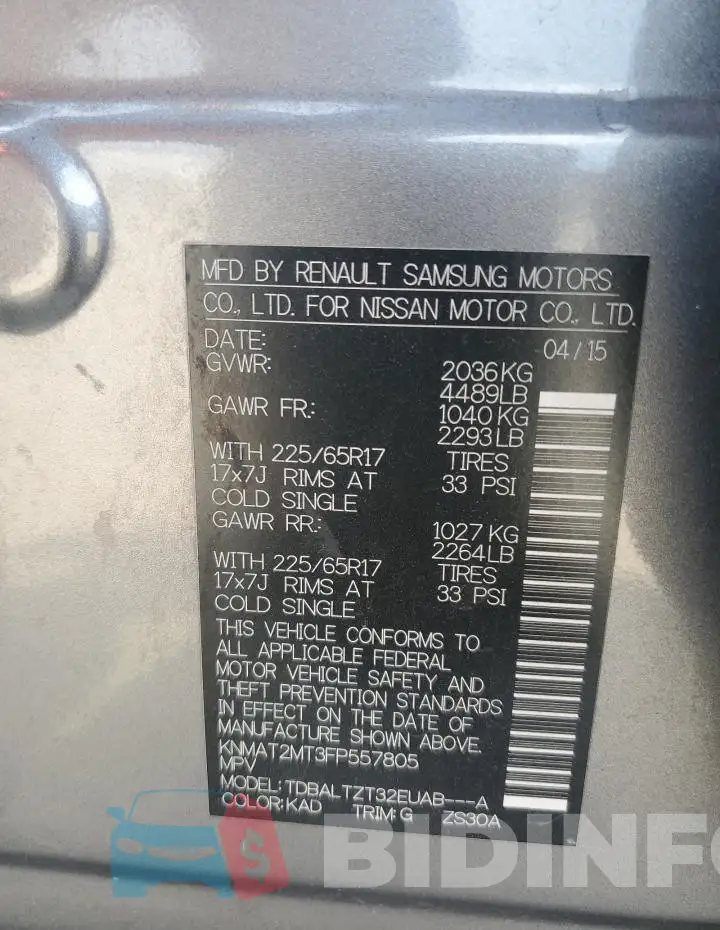 KNMAT2MT3FP557805 Photo# 12