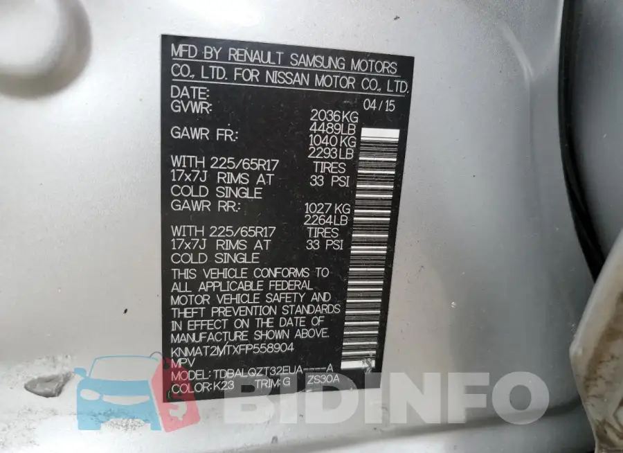 KNMAT2MTXFP558904 Photo# 12