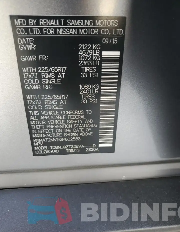 KNMAT2MV5GP602553 Photo# 13