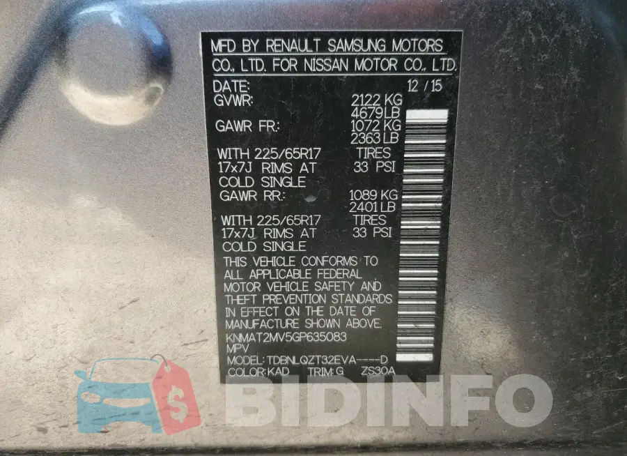 KNMAT2MV5GP635083 Photo# 13