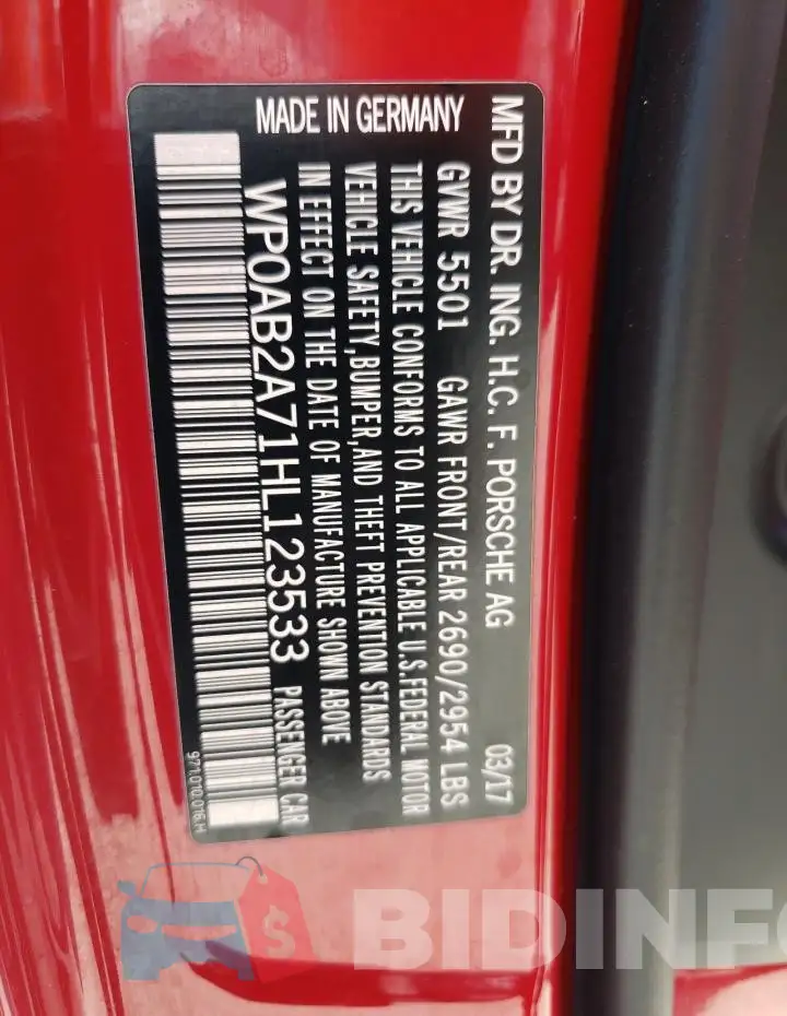 WP0AB2A71HL123533 Photo# 13