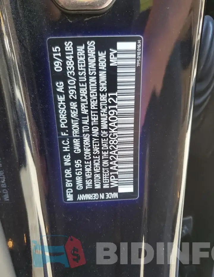 WP1AA2A28GKA09121 Photo# 13