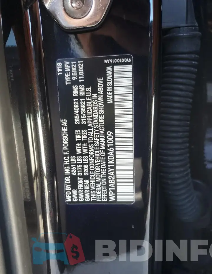 WP1AB2AY1KDA61009 Photo# 12