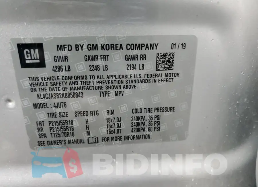 KL4CJASB2KB850843 Photo# 12