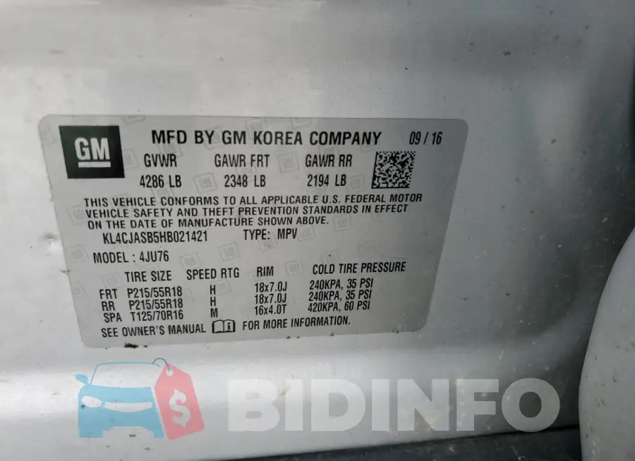 KL4CJASB5HB021421 Photo# 13