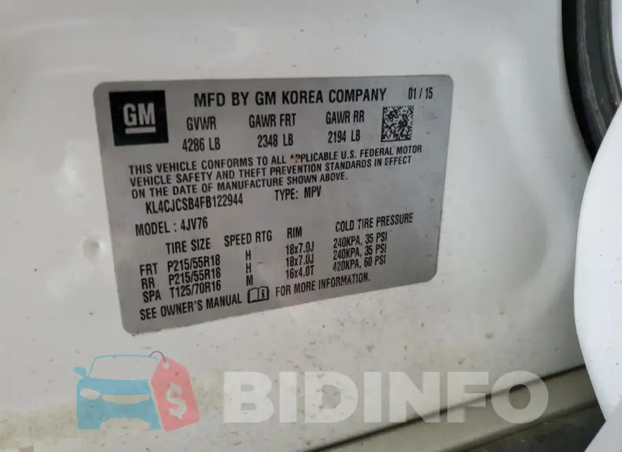 KL4CJCSB4FB122944 Photo# 13