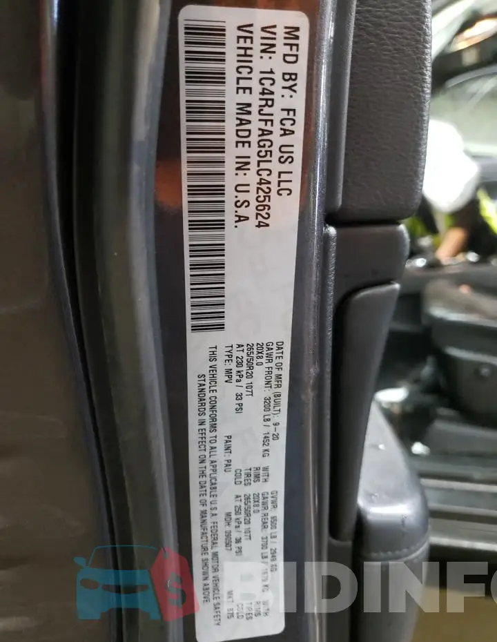 1C4RJFAG5LC425624 Photo# 12