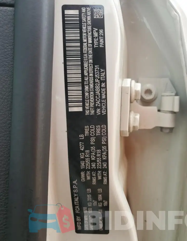 ZACCJABB2JPJ53731 Photo# 14