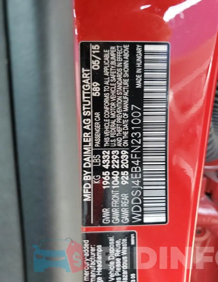 WDDSJ4EB4FN231007 Photo# 12