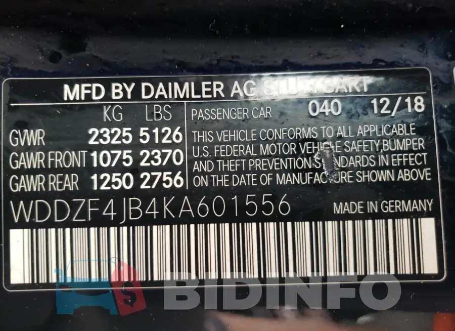 WDDZF4JB4KA601556 Photo# 12