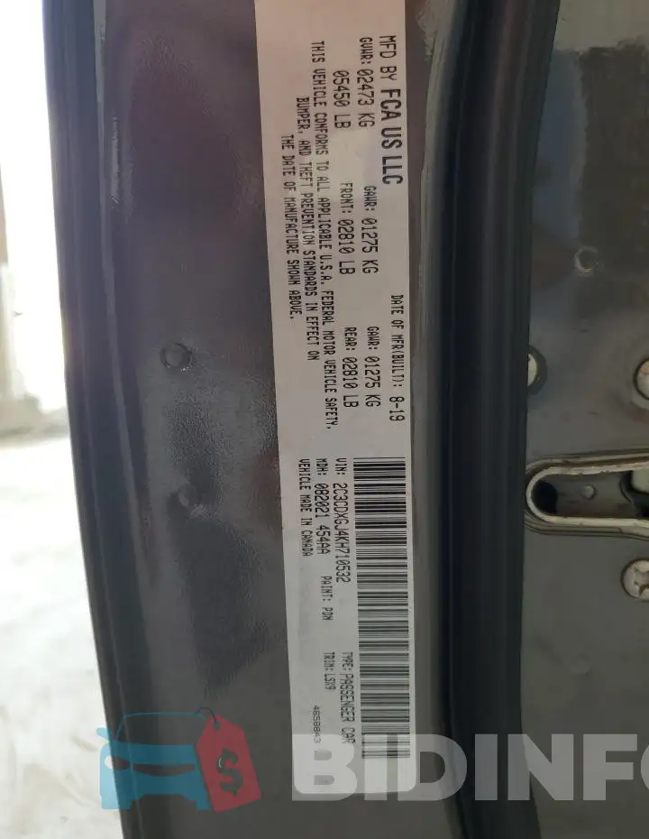 2C3CDXGJ4KH710532 Photo# 12