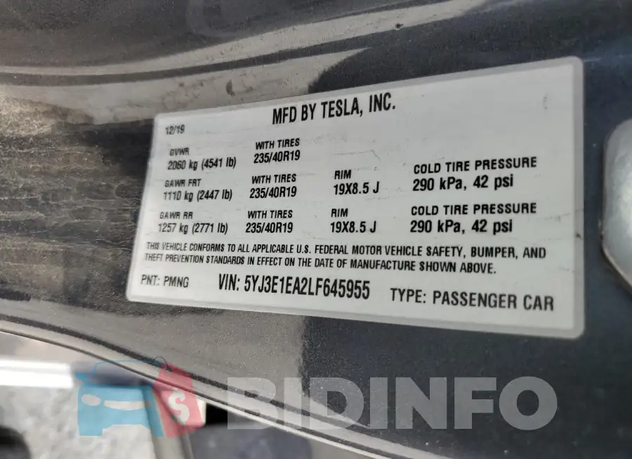 5YJ3E1EA2LF645955 Photo# 13