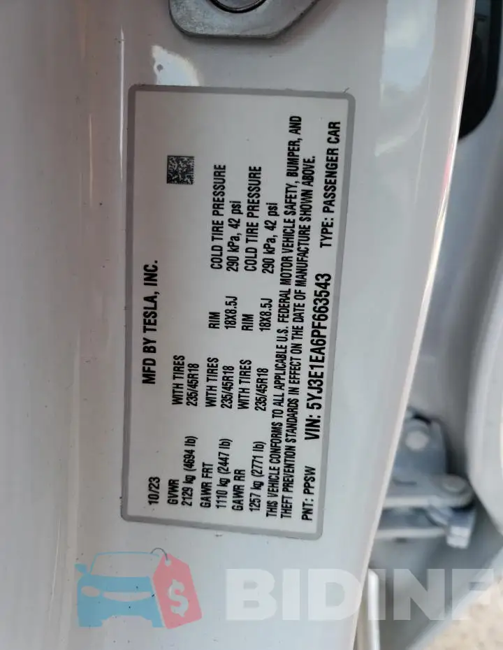 5YJ3E1EA6PF663543 Photo# 12
