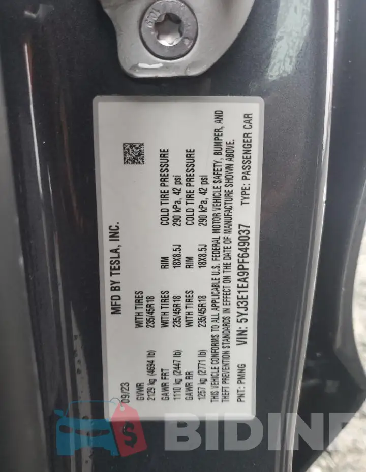 5YJ3E1EA9PF649037 Photo# 12