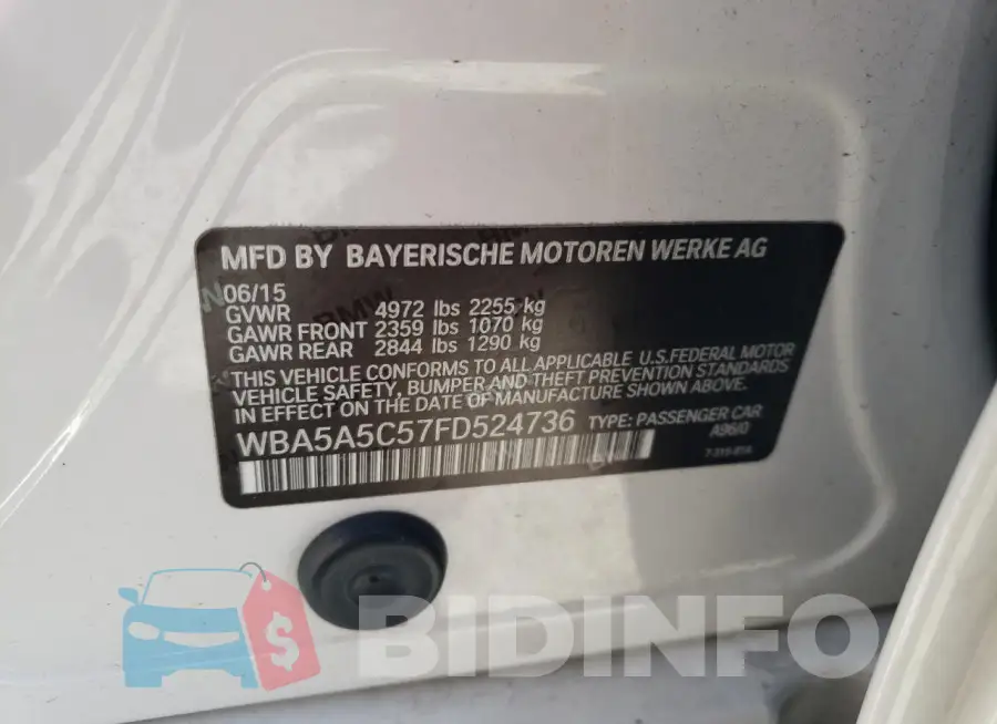 WBA5A5C57FD524736 Photo# 12