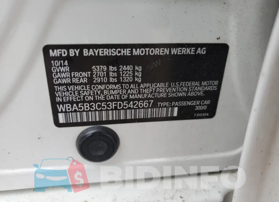 WBA5B3C53FD542667 Photo# 12