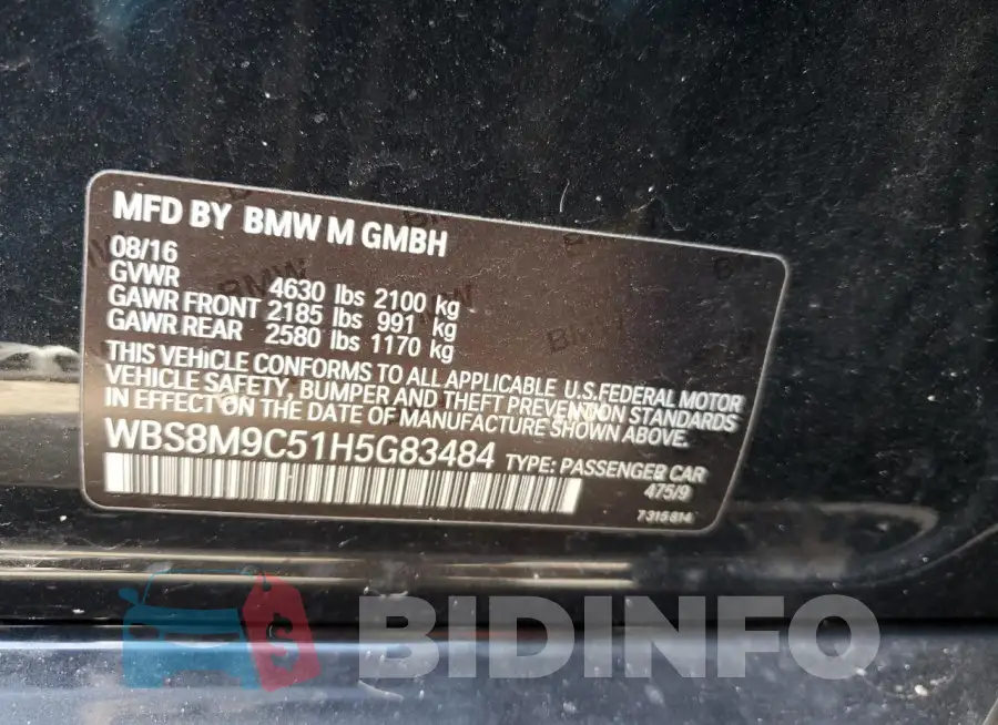 WBS8M9C51H5G83484 Photo# 12