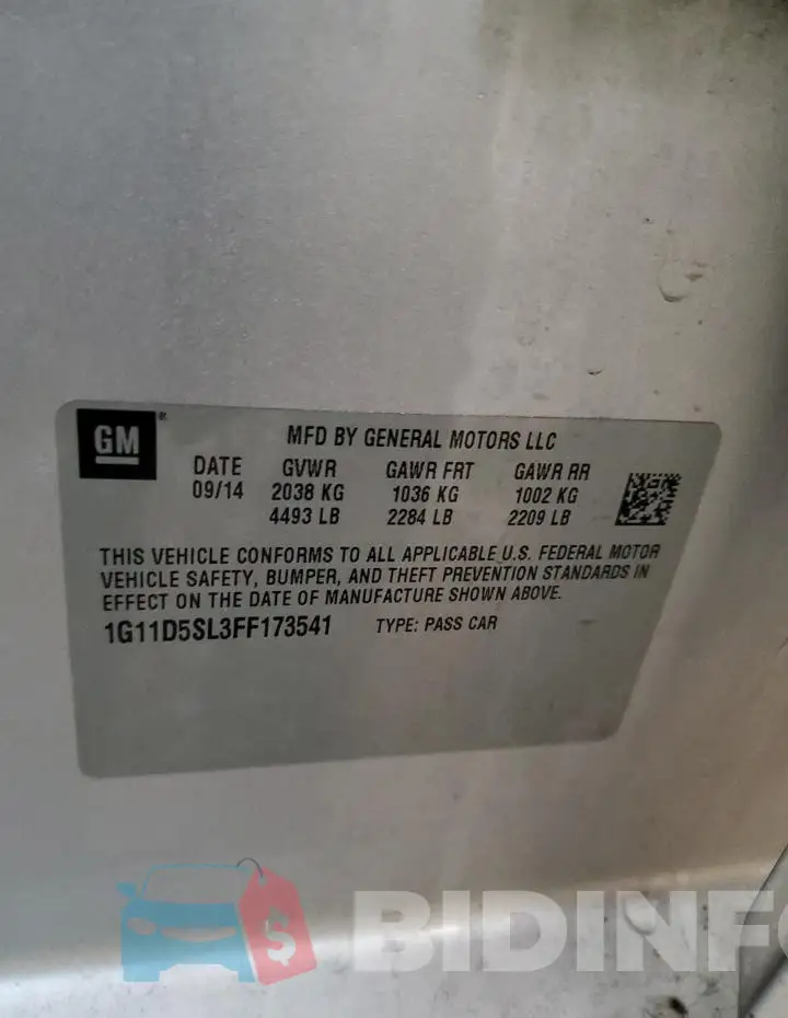 1G11D5SL3FF173541 Photo# 12
