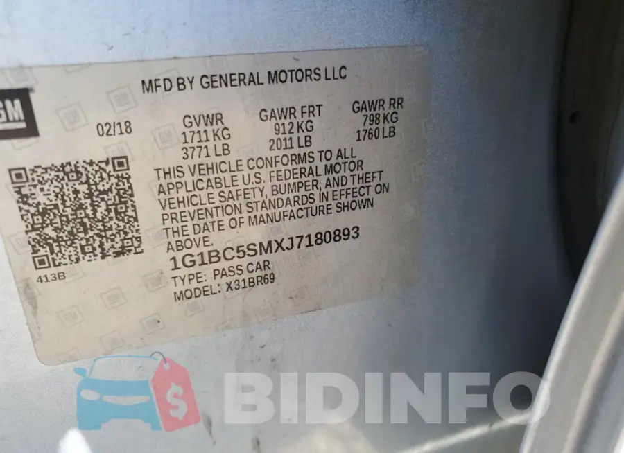 1G1BC5SMXJ7180893 Photo# 12